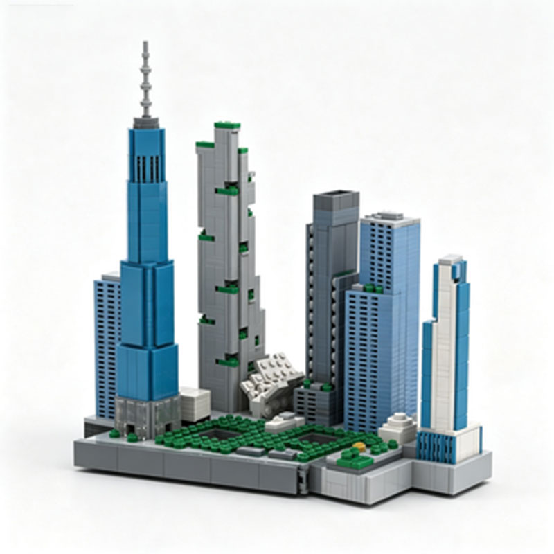 Lego Set City - MOC1191PCS Городская архитектура: силуэт небоскребов, модель