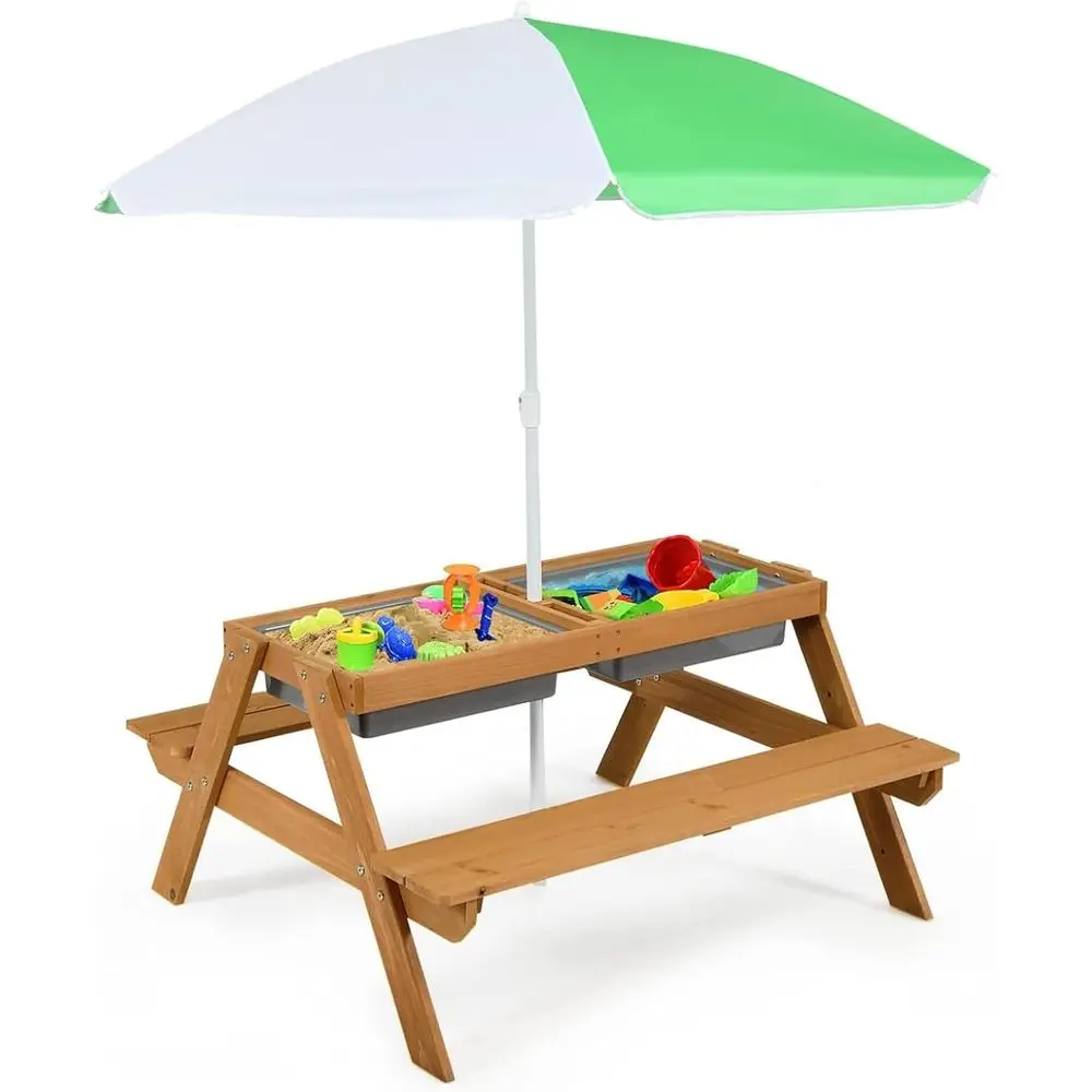 Kids Outdoor Wooden Table - Деревянный столик 4-в-1 для игр с