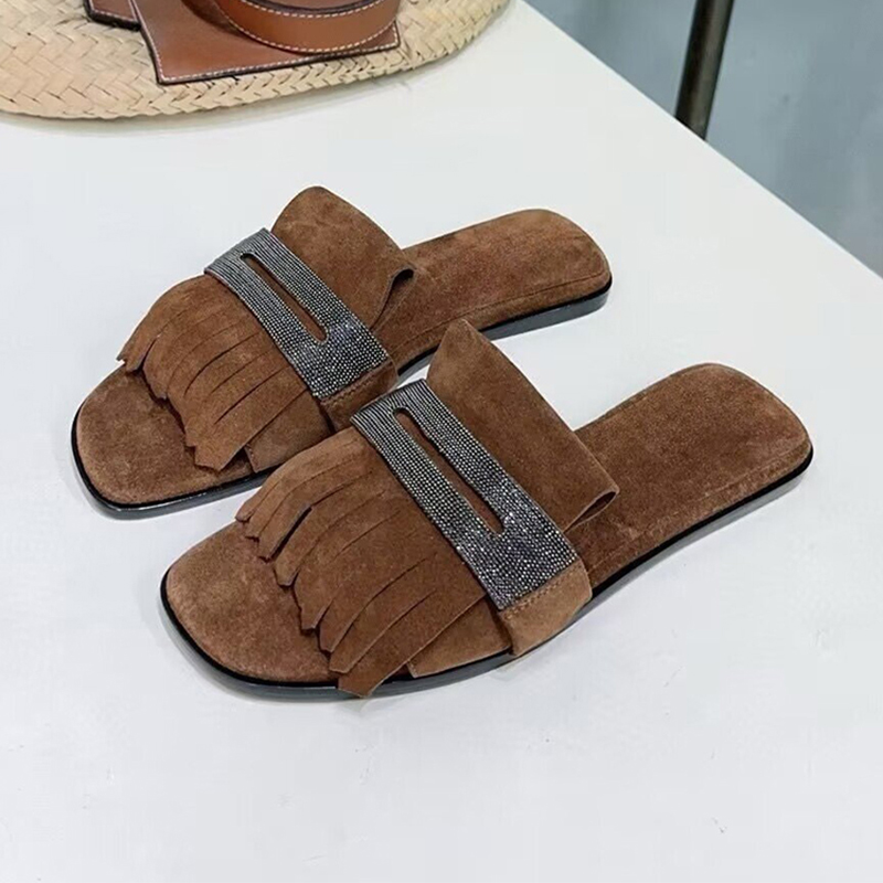 Kids Outdoor Decor - Детские замшевые тапочки с металлической нитью