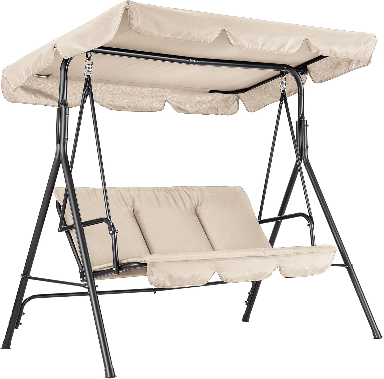 Kids Outdoor Lawn Chair - Уличные качели-диван с регулируемым навесом, 3-местные,