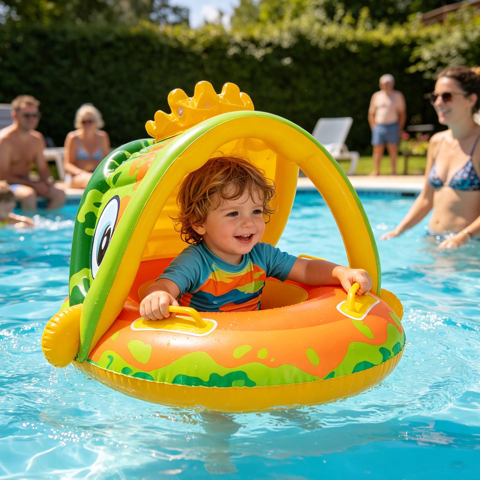 Kids Outdoor Lawn Chair - Надувное кресло-плотик для детей с навесом
