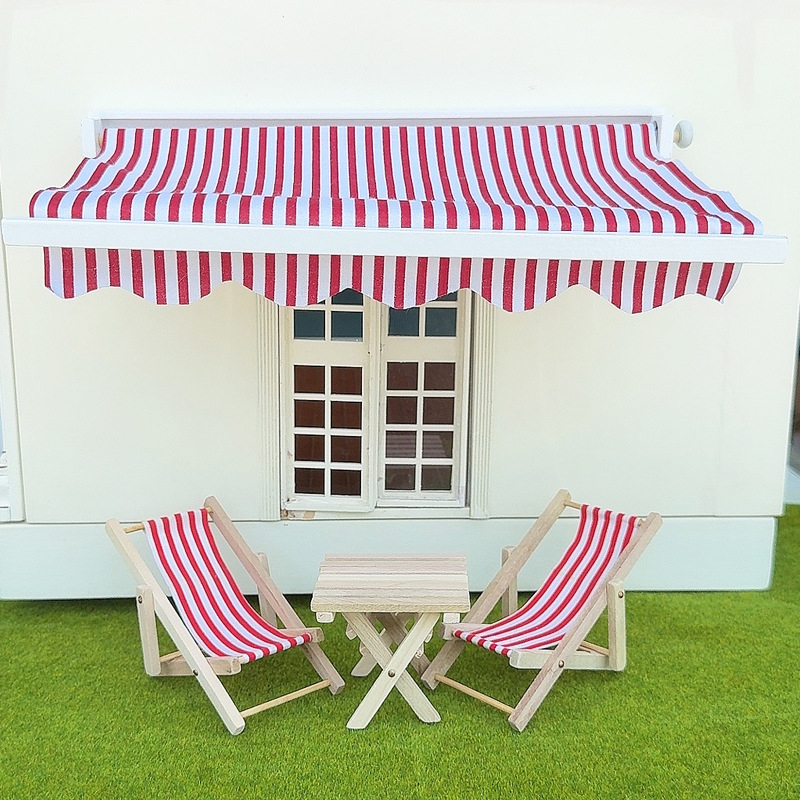 Kids Outdoor Decor - 1/12 кукольный домик, модель тента, кукольный