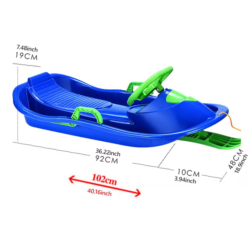 Kids Unique Outdoor Toys - Детские санки с рулем и тормозом,