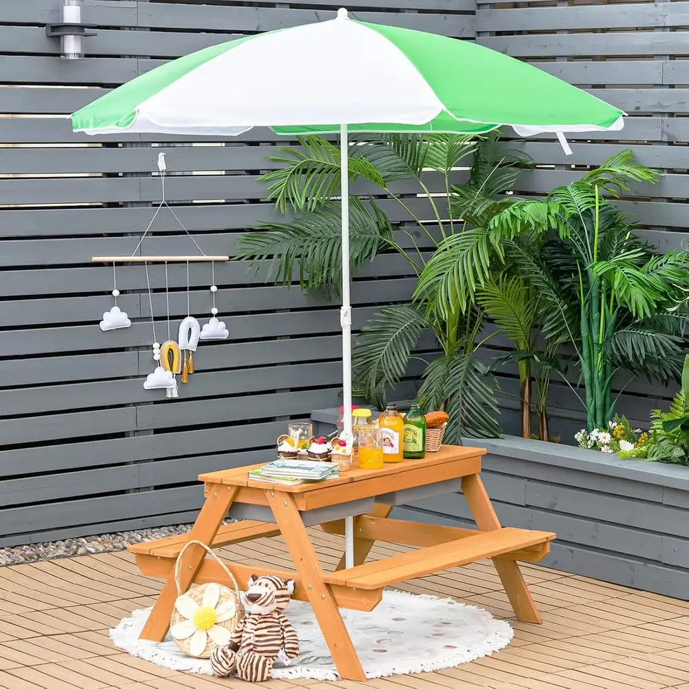Деревянный столик 4-в-1 для иг – обзор и цена Kids Outdoor Wooden Table