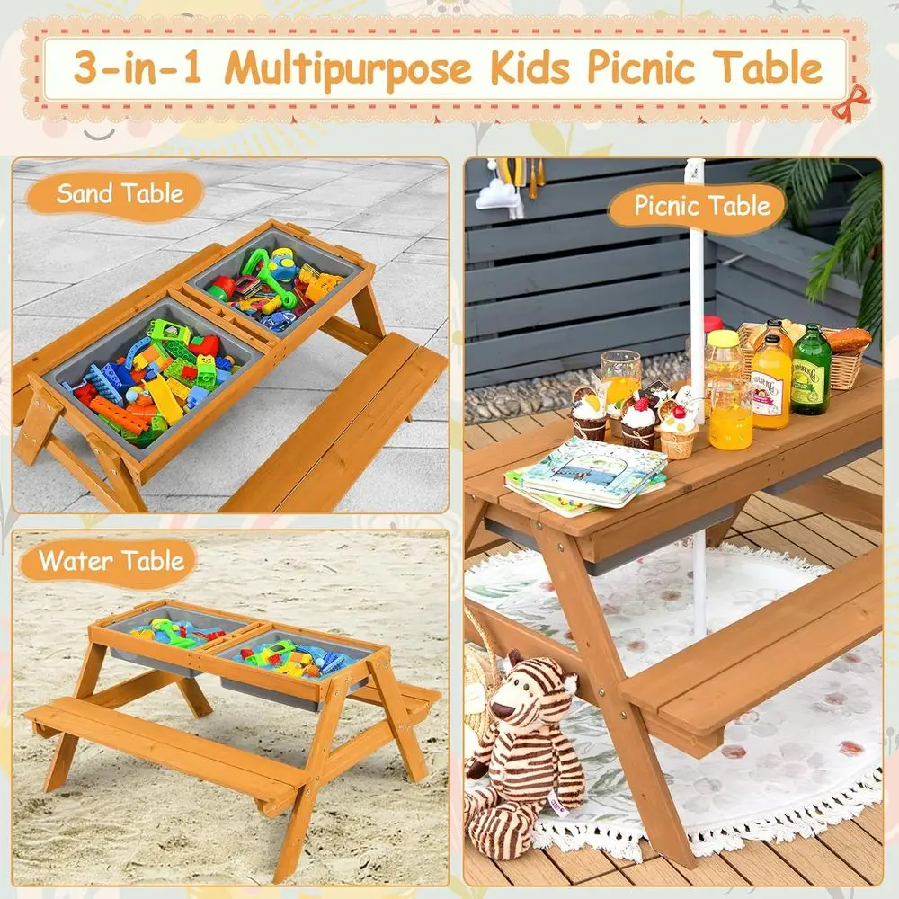 Деревянный столик 4-в-1 для иг – обзор и цена Kids Outdoor Wooden Table