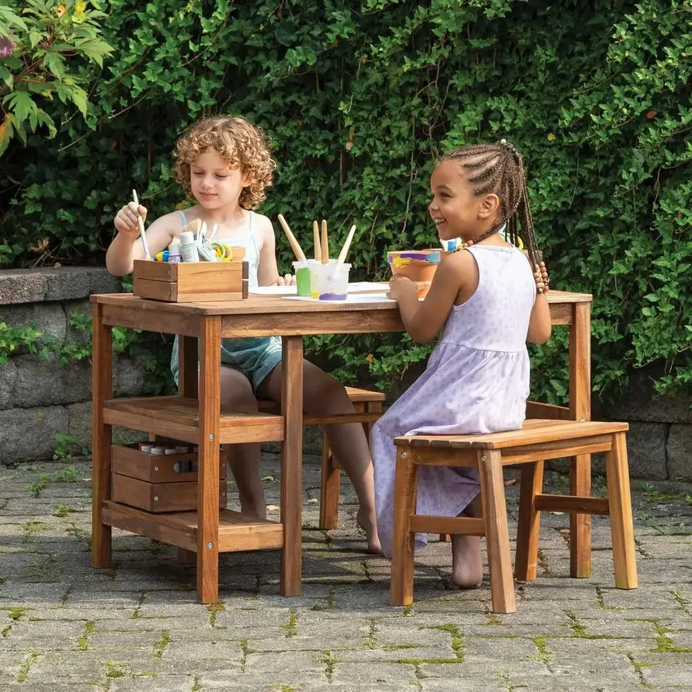 Детский уличный стол-короб и 2 – обзор и цена Kids Outdoor Wooden Table