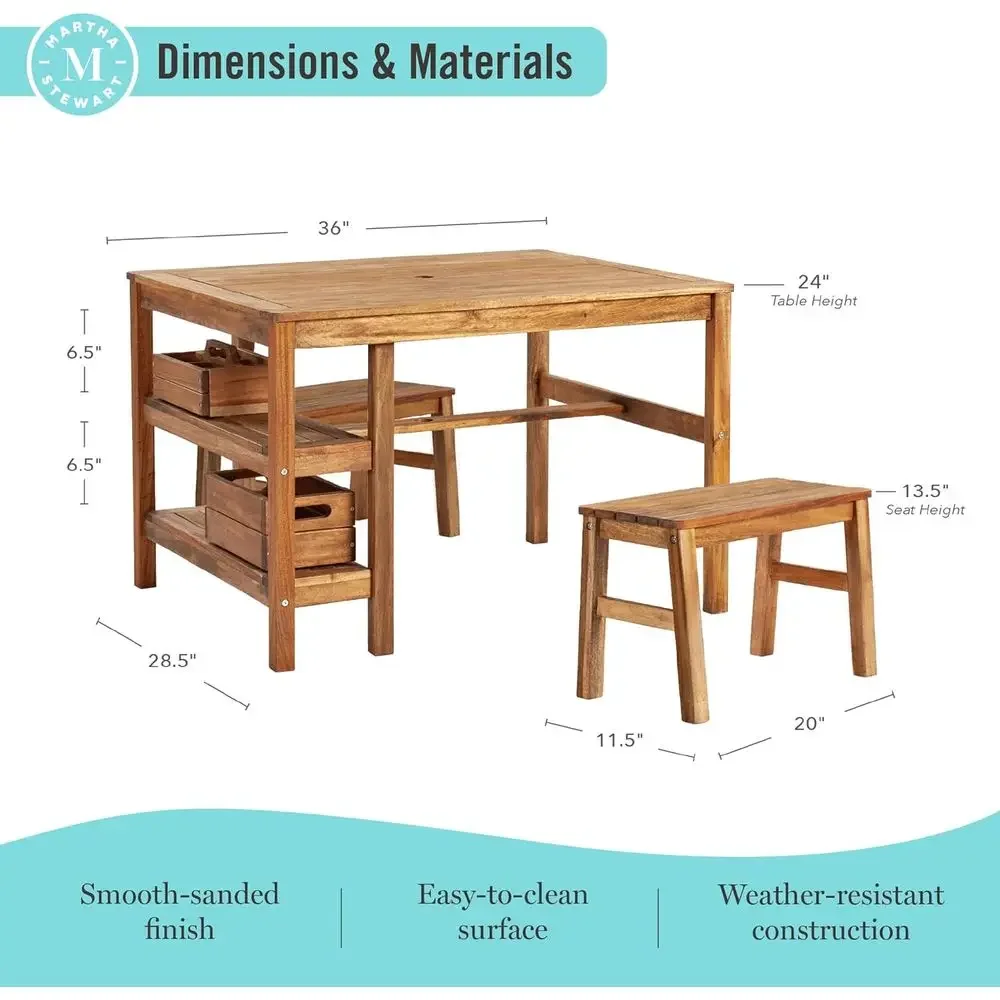 Детский уличный стол-короб и 2 – обзор и цена Kids Outdoor Wooden Table