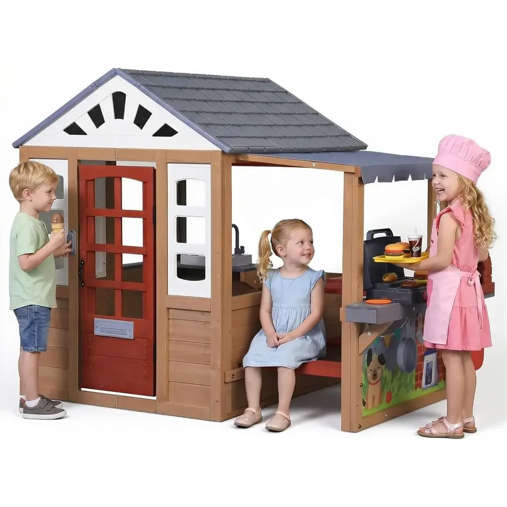 Детский деревянный игровой дом – обзор и цена Kids Outdoor Wooden Table